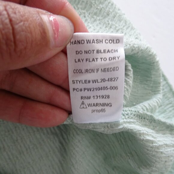 Wishlist Mint Green Woven Sleeveless Top Women Size S High Neck Textured - Picture 6 of 8